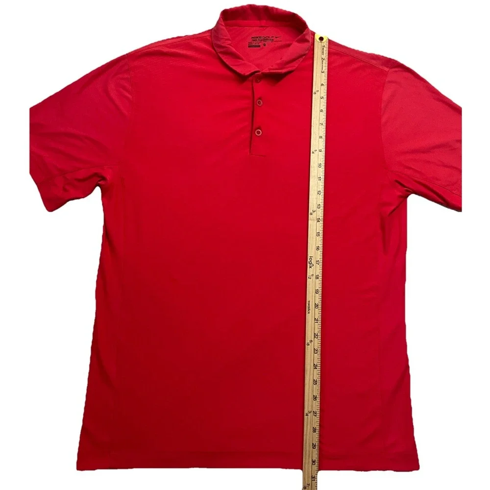 Nike Golf Dri Fit Mens Red Short Sleeve Polo Shirt Size L